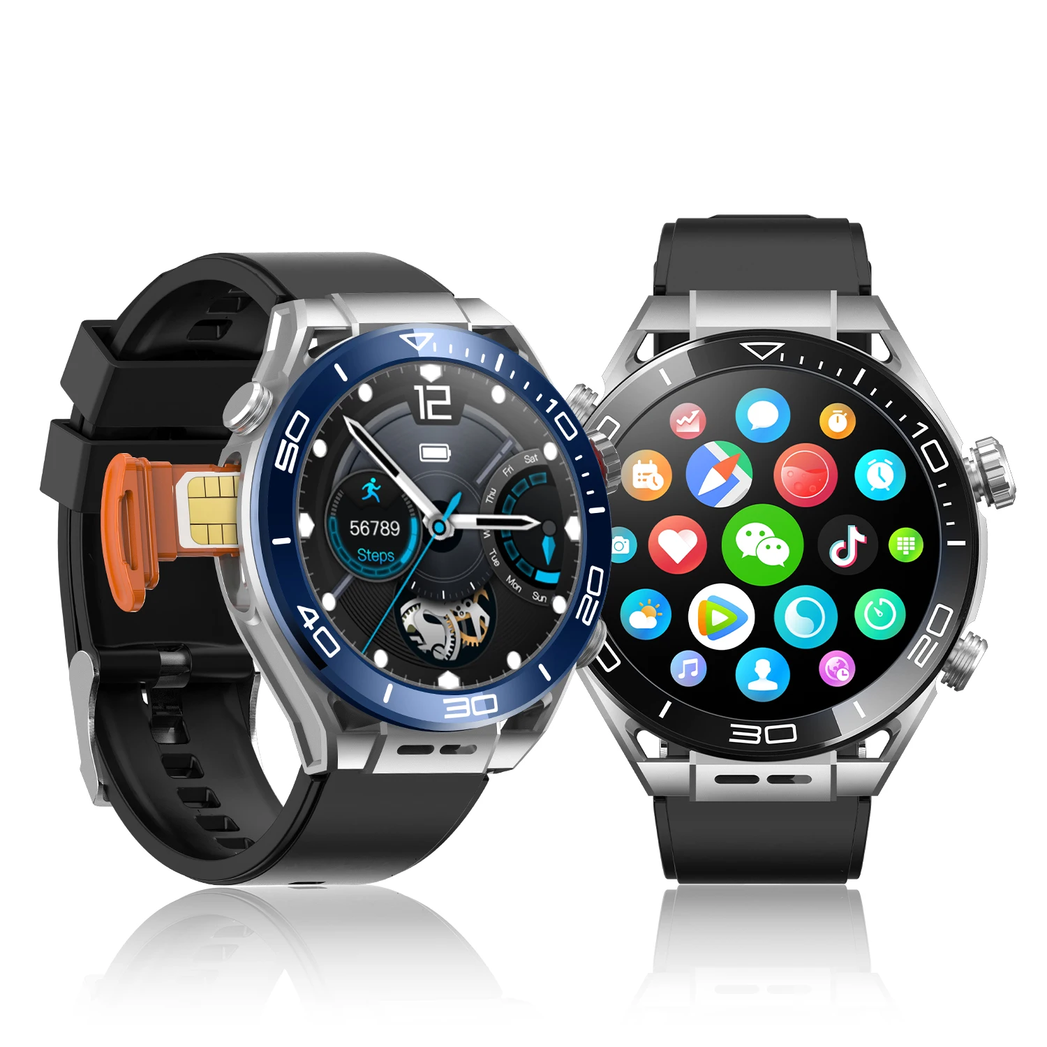 4G Smart Watch for Men Women HD Camera AMOLED Touch Blood Oxygen Waterproof GPS Phone Call Smart Watch with sim card