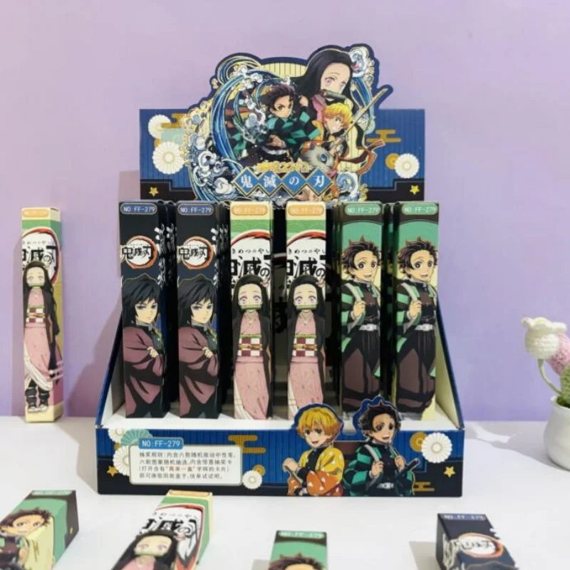 

24pcs/lot Kawaii Demon Slayer Press Gel Pen Cute 0.5mm Black Ink Neutral Pens Gift Stationery Office School Supplies