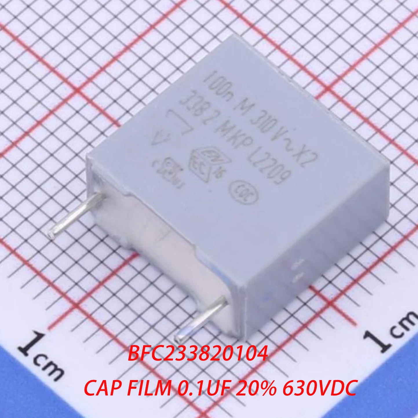 BFC233820104 Insert, P=10mm NEW Original MKP Interference Suppression Film Capacitors X2 CAP FILM 0.1UF ±20% 630VDC 100nF 310VAC