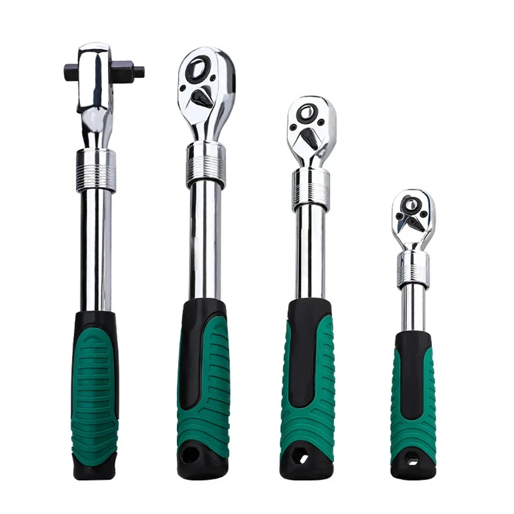 

1pc 72-tooth Telescopic Ratchet Wrench Adjustable Head Forward Reverse Steering Quick Release Wrench High Torque Socket Wrench