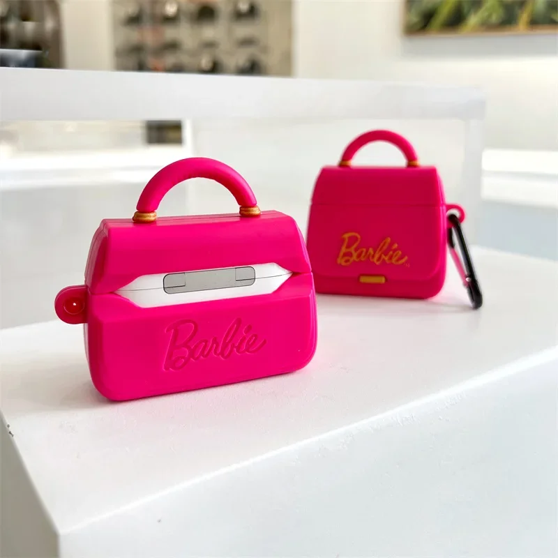 Barbie Pink Women Bag Case For Airpods Pro 2,Shockproof Earphone Silicone Cover For Airpods Pro/Airpods 1/2/3 Case Funda Girls