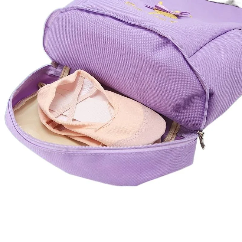 Kids Girls Ballet Dance borsa con coulisse impermeabile abito luccicante in pizzo zaino da ballo borsone borse a tracolla Daypack