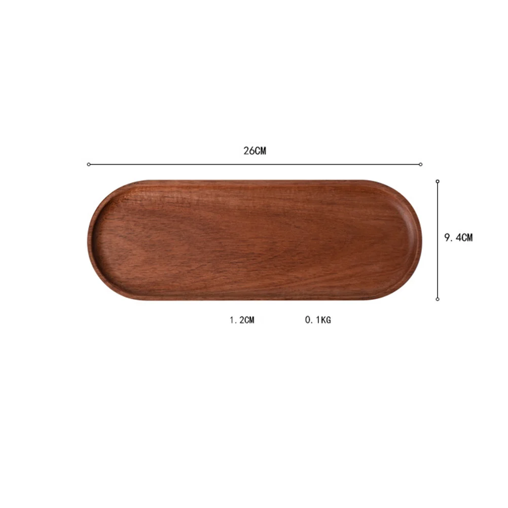 

Solid Wood Tray Handmade Oval Serving Plate Flat Base For Kitchen Dining Table Fruit Snack Coffee Cup Organizer Home Restaurant
