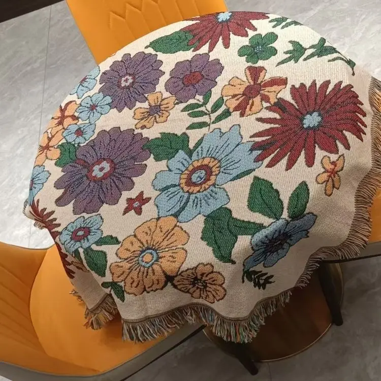 Tablecloth, Coffee Round Square  Wild Dining High-end Table Floral Garden Table Blanket, Tablecloth