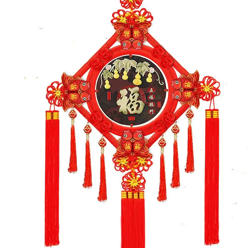 Large Size Home Decorations Happiness Characteristic Chinese Knots Living Room Decorative Hanging Ornaments Imitation Jade