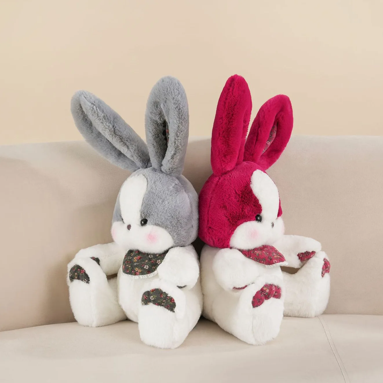 Precioso juguete de peluche de conejo: lindo conejito de peluche para mayor comodidad y abrazar, amigo del sueño suave y regalo de cumpleaños ideal para ella