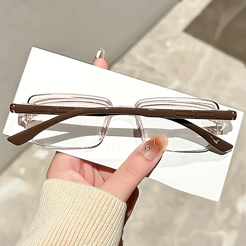 3 Pairs of Frameless Reading Glasses with Comfortable and Lightweight Design, Rectangular Elegant Edge-cut Reading Glasses