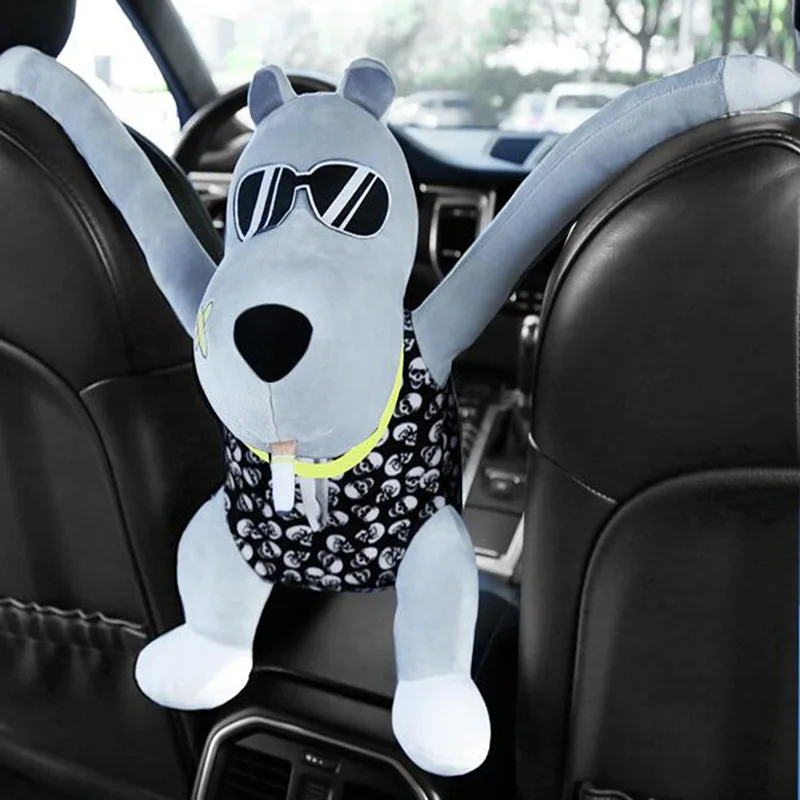 Car Tissue Box Pumping Car with Hanging Car Inner Armrest Box Sun Visor Pumping Box Cartoon Cute Creative Tissue Boxes