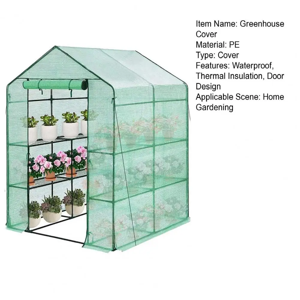 143x143x195CM GreenHouse PE Cover Wodoodporna osłona wymienna z izolacją termiczną drzwiową i przeciwdeszczowymi szklarniami przezroczysta