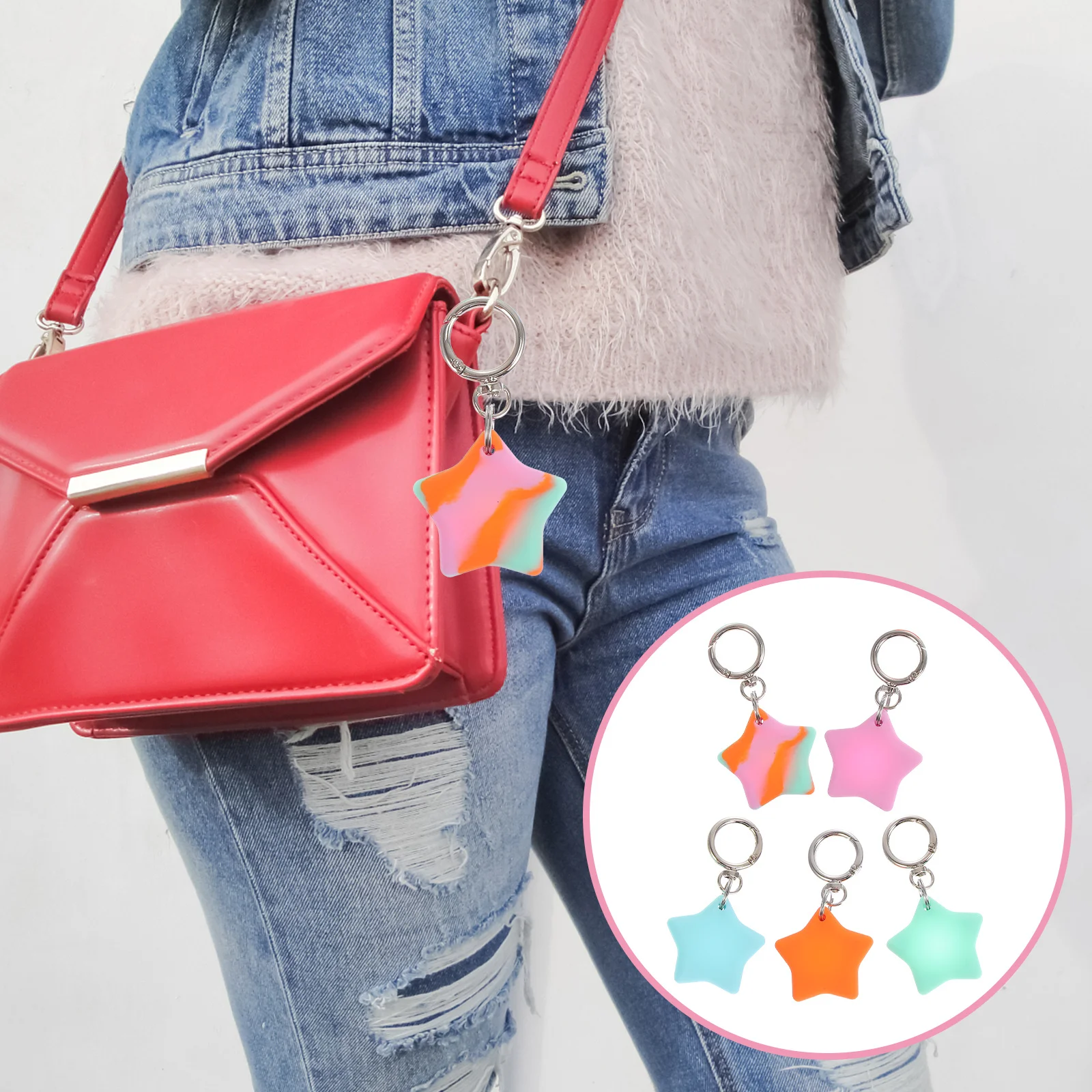 

5pcs Anti-Lost Protector For Silicone Case Compact Lightweight Shockproof Non- Shape Cover Tracer