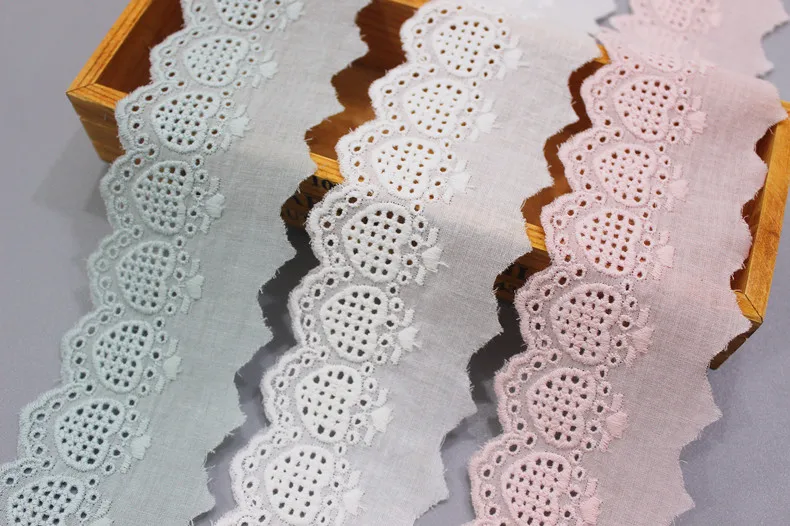 Cotton Cloth Lace Trim for Clothes, Dress, Sofa Curtain, Sleeve Collar, DIY Sew Fabrics, 6cm Wide, 2Yard, Lot