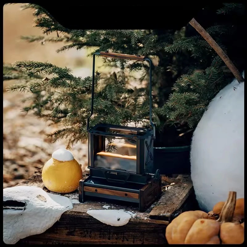 New Dual Wick Heater Stove Outdoor Camping Vintage Portable Heater for Cooking, Tea Brewing, Warming W/ Viewing Window