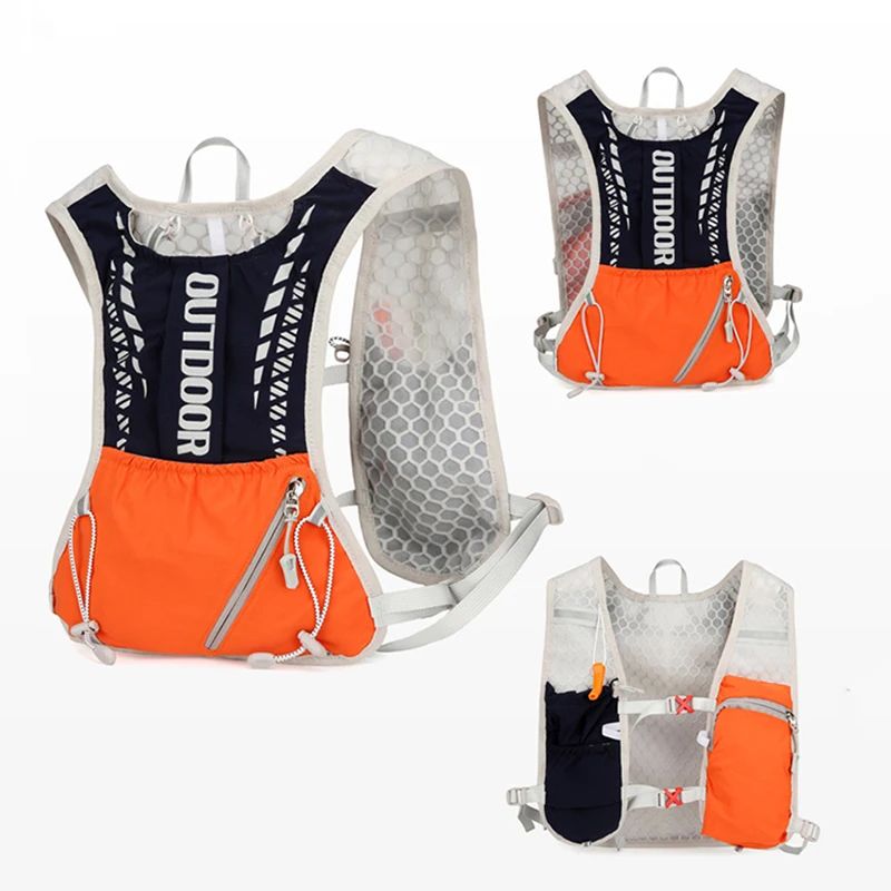 

Reflective Running Hydration Vest Cycling Backpack for Outdoor Sports Climbing Hiking MTB Road Bike - Adjustable Vest Bag