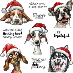 Mangocraft Cute Christmas Puppy Dogs Cutting Dies Clear Stamp DIY Scrapbooking Metal Dies Silicone Stamp For Cards Albums Decor