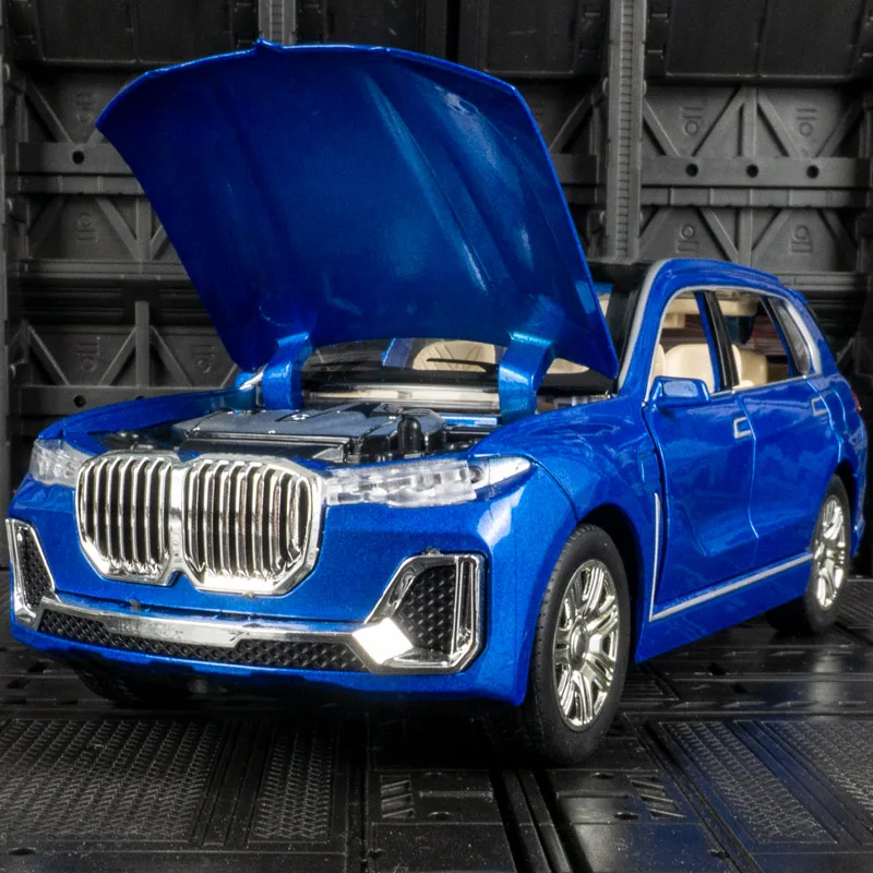 1:24 BMW X7 coche en miniatura de aleación ciudad SUV vehículo todoterreno puerta y capó del motor maletero se puede abrir detalles ricos, mano de obra fina