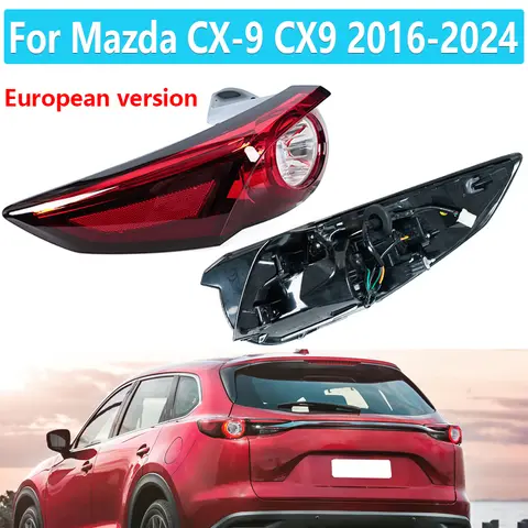 Rear Tail Light lampshade For Mazda CX-9 CX9 2016-2024 Euro Version Lamp Reversing Lamp Stop Brake Lamp Turn Signal Lamp Cover