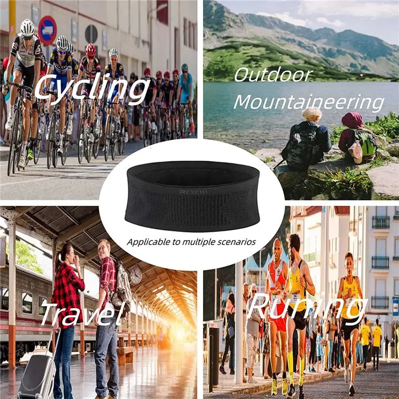 ABRT-1 Piece Running Fanny Pack Mobile Phone Holder,Fanny Pack For Travel And Cycling Workouts ,L Black