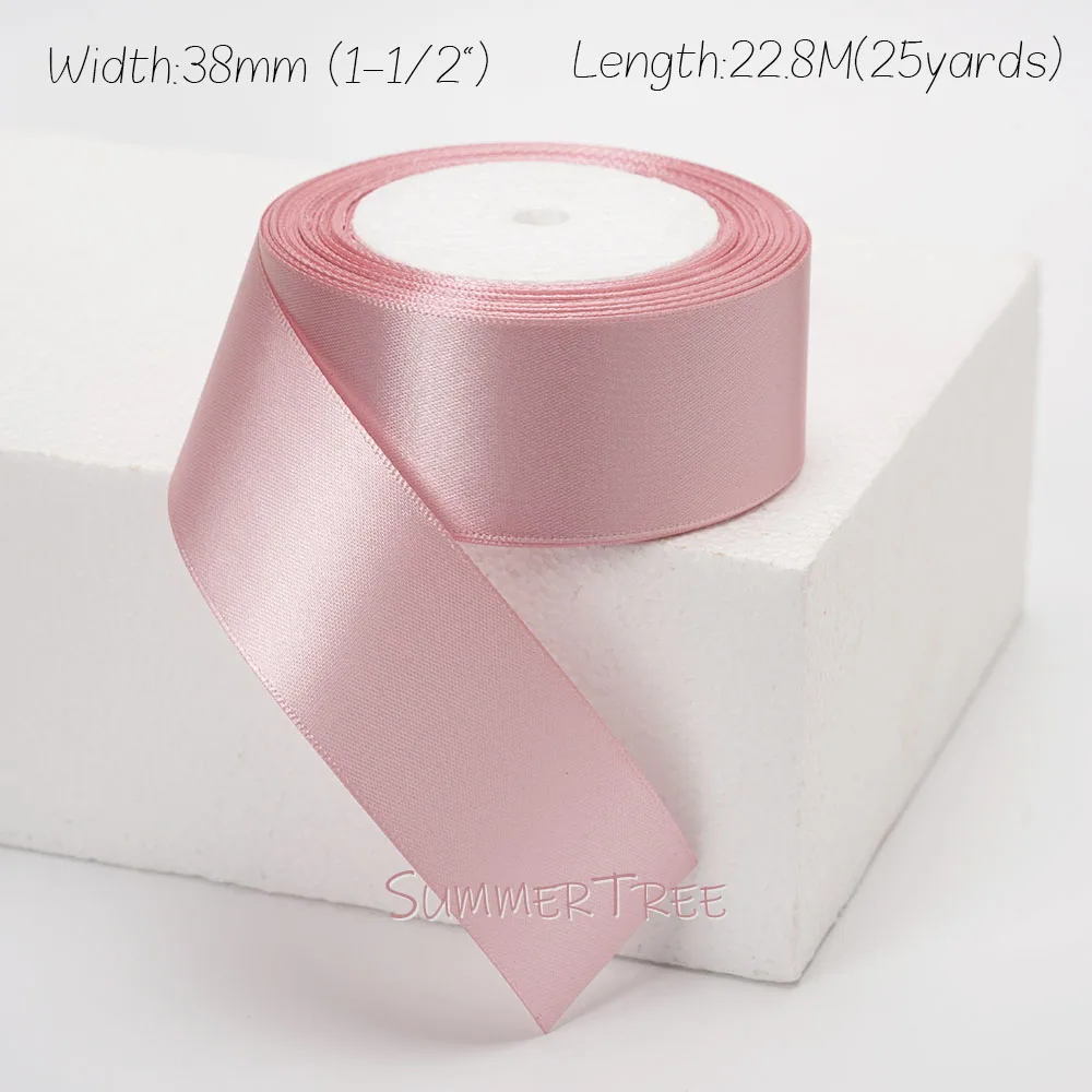 Zartrosa Seidensatinband 25 Yards 22,8 Meter 6mm 10mm 15mm 25mm 38mm 50mm Hautfarbenes Rosa für Handgemachte DIY Geschenkverpackung Dekoration – Detail 13