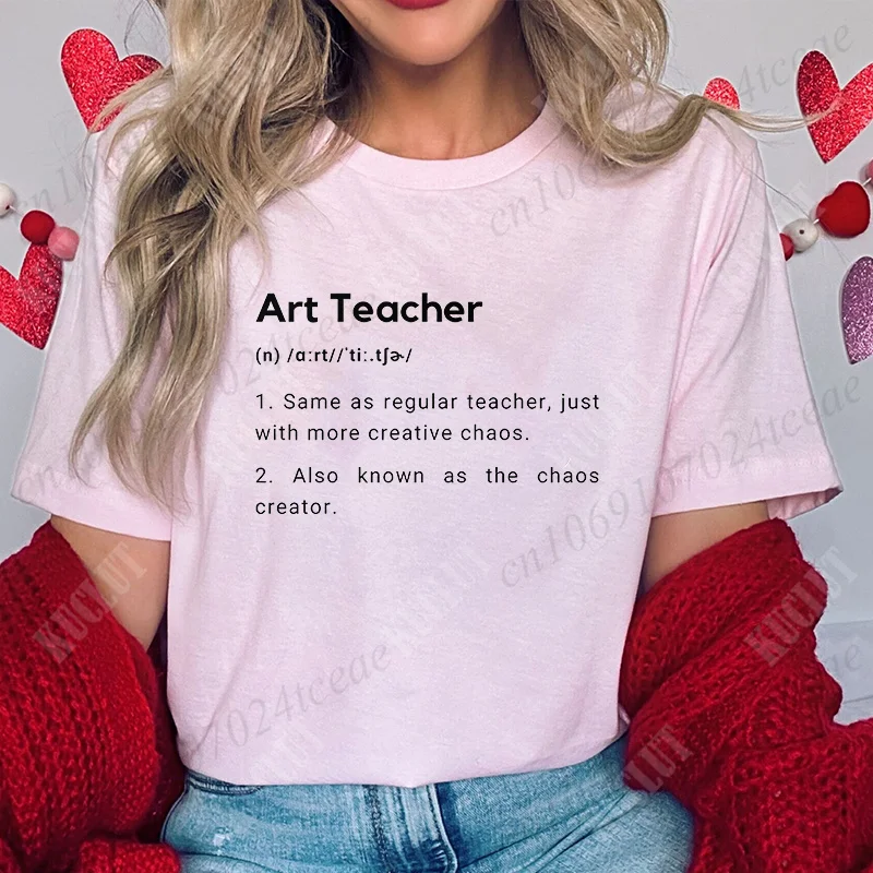 Art Teacher Definition Women T-Shirt Creative Chaos Tee for Teachers Funny Gift for Artists and Educators Teacher Humor Shirt