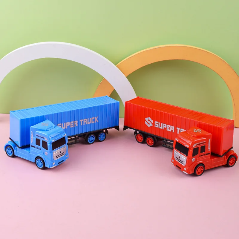 Children\'s plastic toys Car Container truck Heavy truck semi-trailer model Simulation transport truck Boys like Birthday Gifts