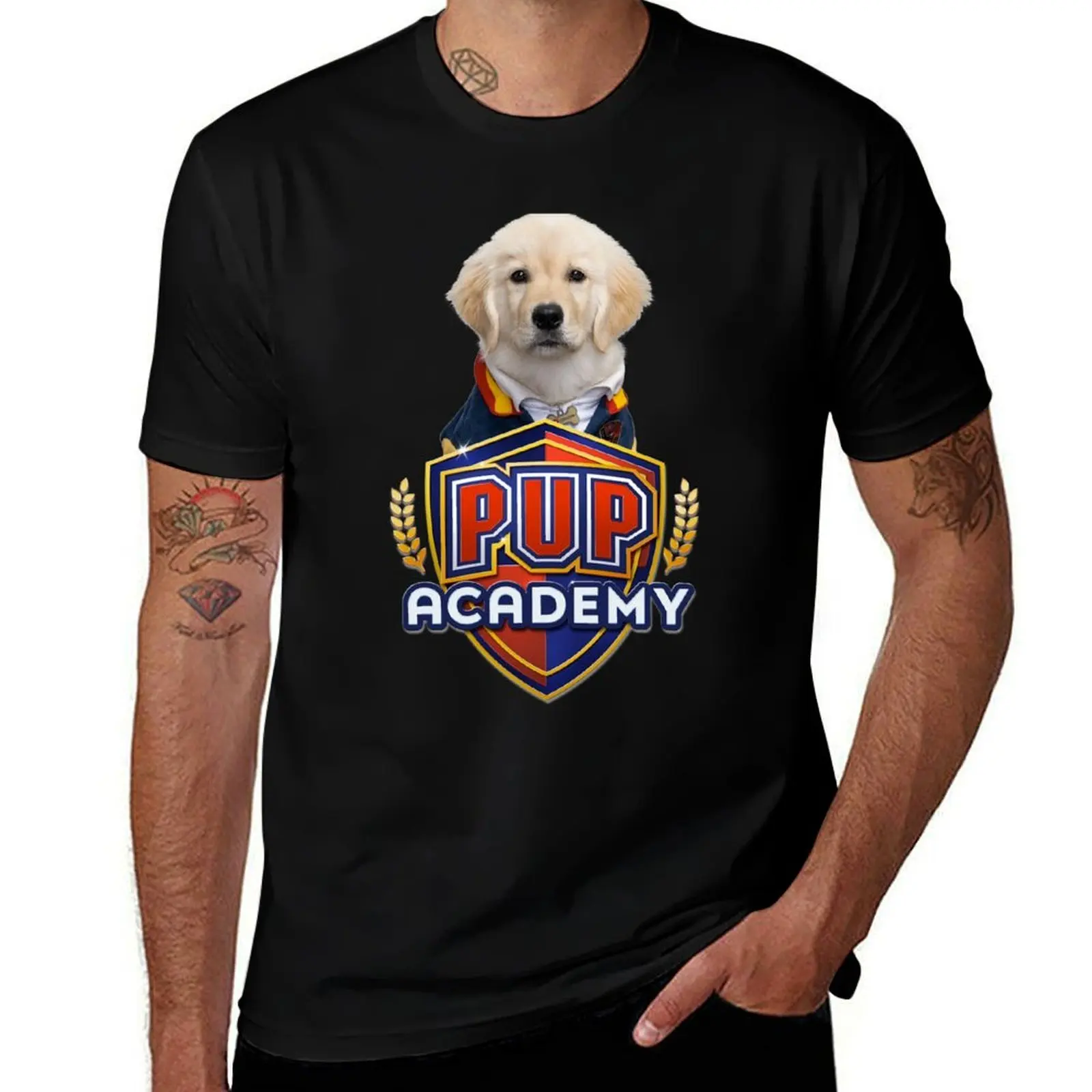 Corazon Pup Academy show T-Shirt man t shirt cotton high quality T-Shirt