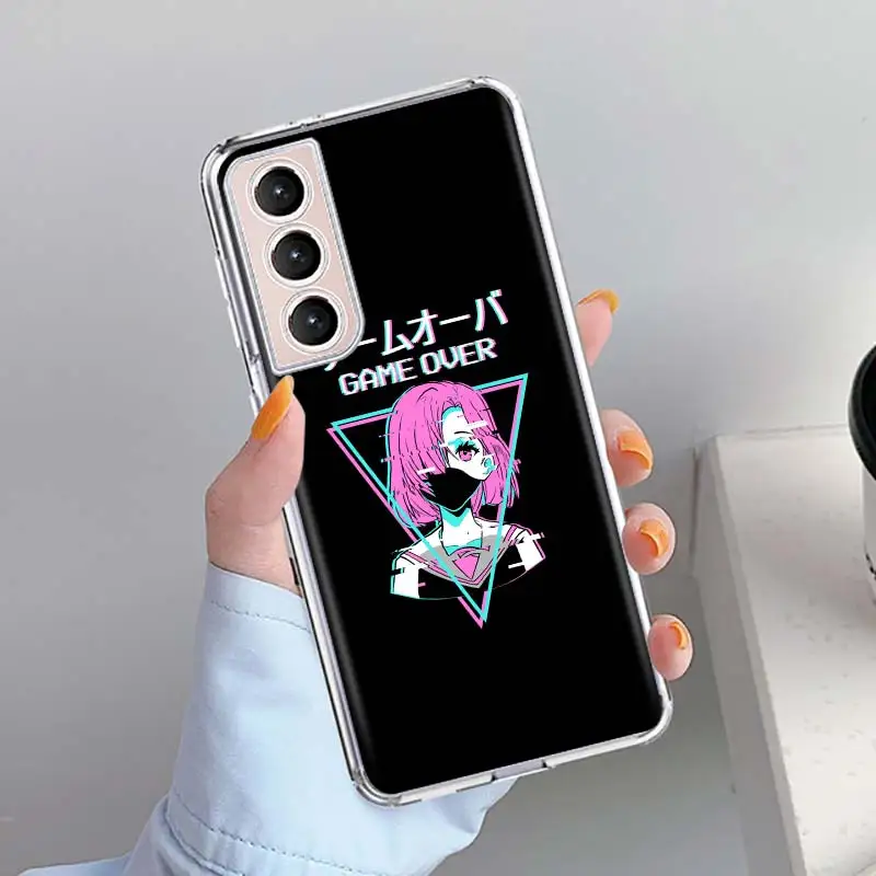 Vaporwave Girl Car Anime Phone Case Shell For Samsung Galaxy S24 S23 S22 Ultra S21 Plus S20 FE S10 S10E S9 S8 + Cover Capa Funda