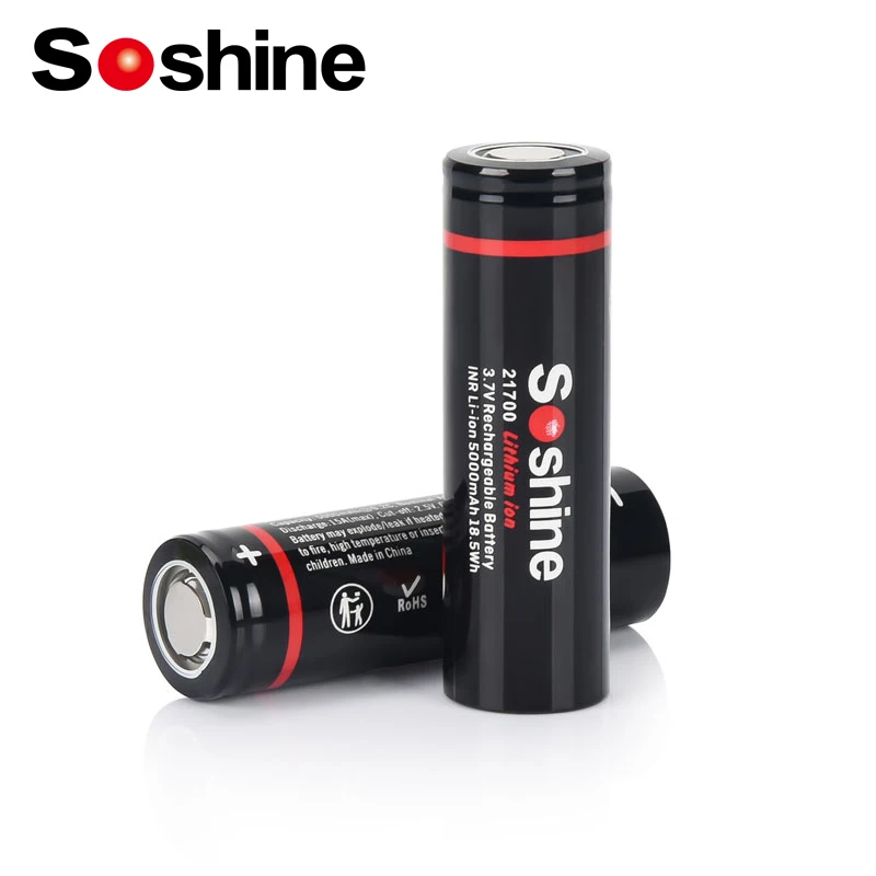 Soshine 21700 5000mAh Battery High Quality 3.7V 3C Lithium Liion Rechargeable Cell for Flashlight Toy Airplane Remote Control