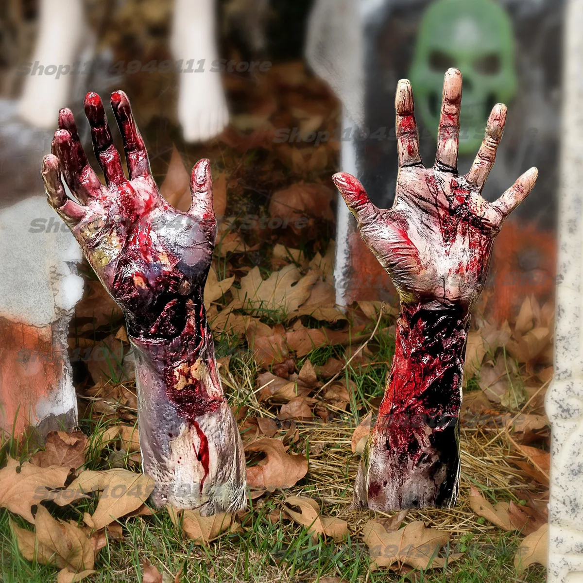 

‌Horror Halloween Prop Creepy Claw Lawn Decor with Nails Spooky Ground Sign for Haunted House Yard Trick Treat Displays