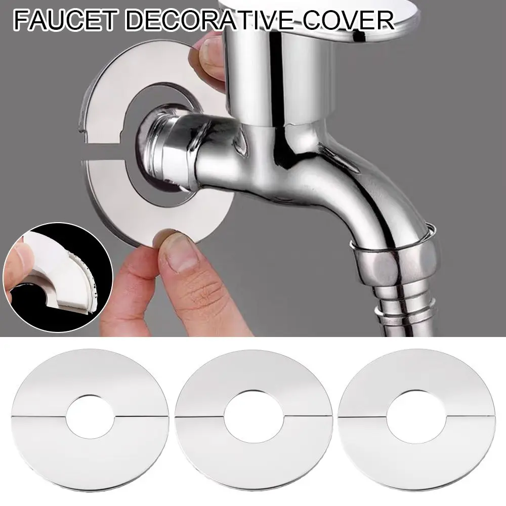 

Useful Chrome Stainless Steel Wall Flange Faucet Decor Pipe Wall Covers Faucet Decorative Cover Faucet Accessories