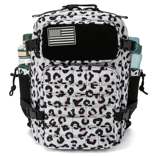 Imagen 2 del producto Mochilas tácticas de 25L para hombres, mochila Molle con corte láser de supervivencia, bolsa pequeña para insectos, mochila para gimnasio con portavasos duales