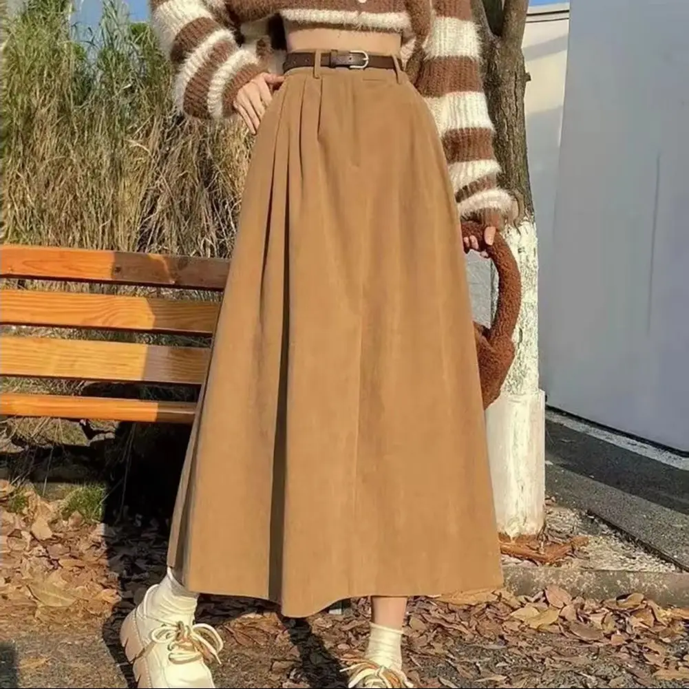 

2026 Women Skirt Vintage-style A-line High-waisted Midi Skirt Autumn/winter Loose-fitting Long Skirt Hip Coverage Draping Effect