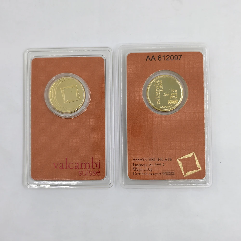 Orange 1/2.5/5/20/50/100g VB Gold Plated Bar Non-Magnetic Gold Plated Brass Bullion Sealed Packaging Collectibles Business Gift