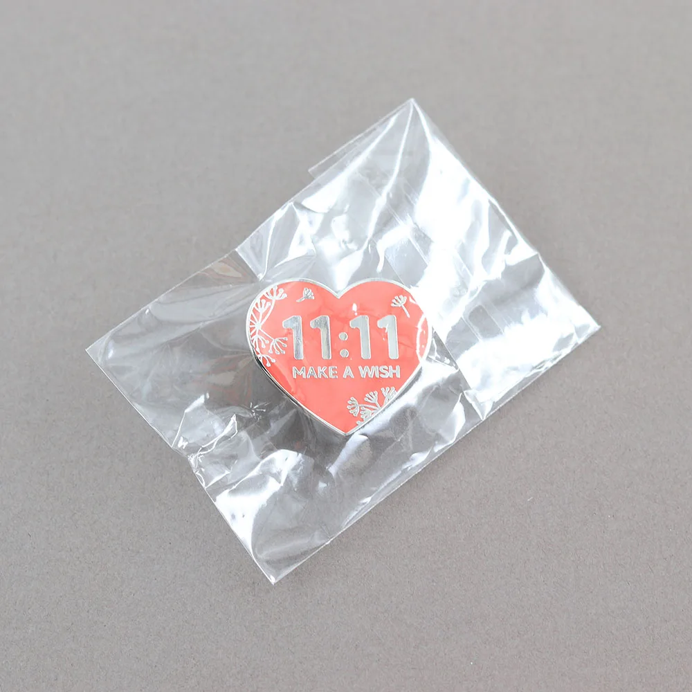 Glücksbringer 11:11 Wunsch-Herz Emaille-Pin Minimalistisches Blumen-Abzeichen Positive Energie Brosche Kleidungs-Accessoire Geschenk für Freunde – Detail 14