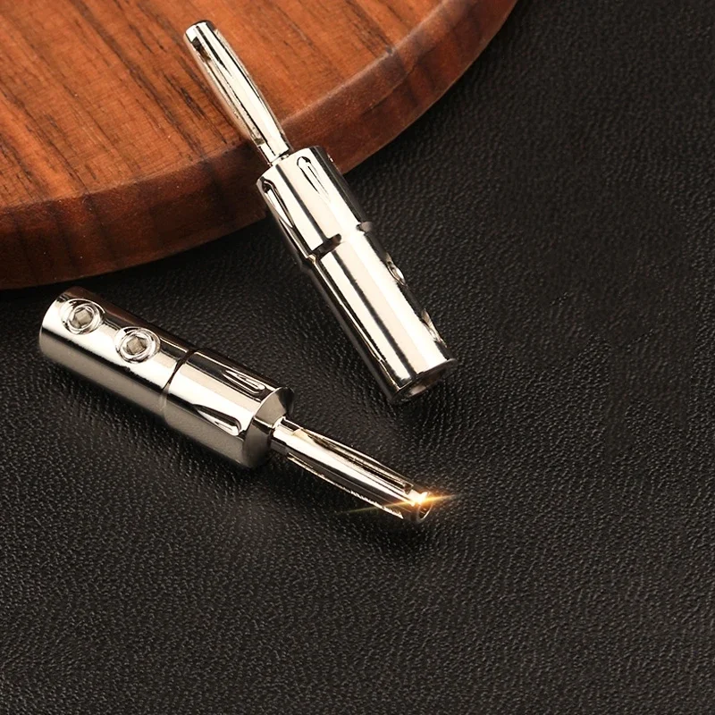 8 Uds conector de Cable de altavoz sin soldadura con conector Banana chapado en rodio adaptador de Audio HiFi