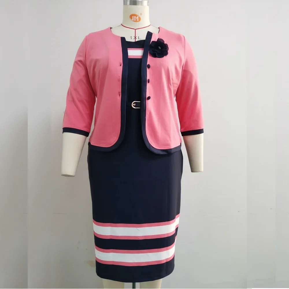 

African Clothes 2XL-6XL Christmas African Dresses for Women Fall Winter Clothing Femme 2025 Coat + Print Bondycon Dress