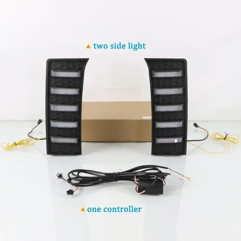 

Car LED DRL 12V Daylights For Toyota Tundra 2022 2023 Yellow Turn Signal Daytime Running Headlamps Auto Driving Lamp Foglamps