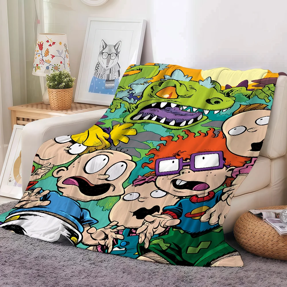 Fun Cartoon R-Rugrats-S Cute Blanket Warm Soft Suitable For Bedroom Sofa Bed Living Room Office Travel Camping Gifts