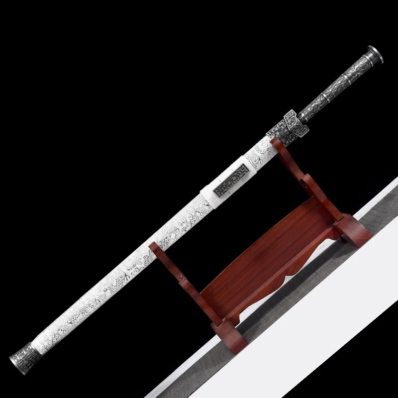 Chinese Han Jian Sword Spring Steel Blade Real Full Tang Sharp Ready Battle Metal Handle Combat Medieval Swords Kongfu Katanas view 6