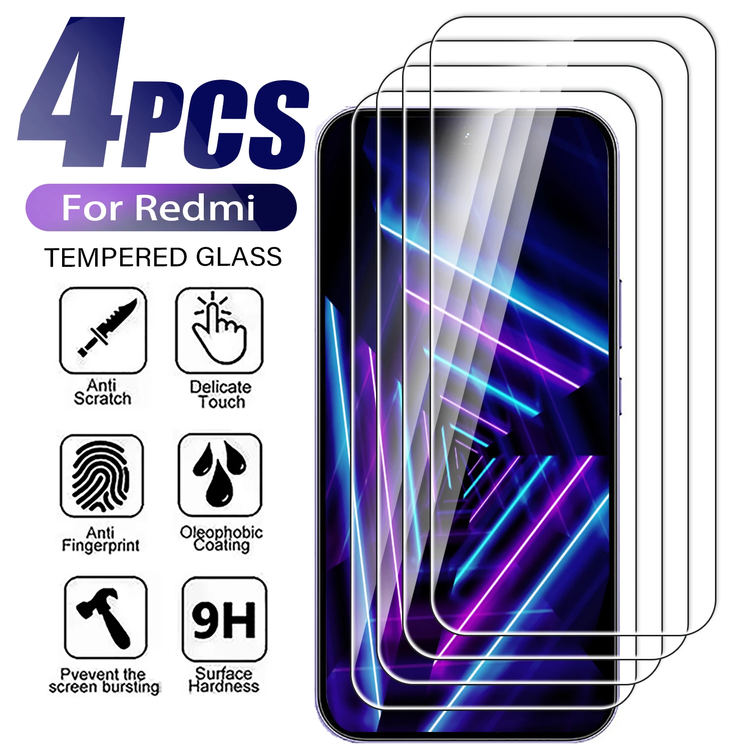 4 pc Panzerglas for Redmi 15 12 13 14C Redmi 17 4G 5G screen protector for Redmi A5 A7 Pro Glas