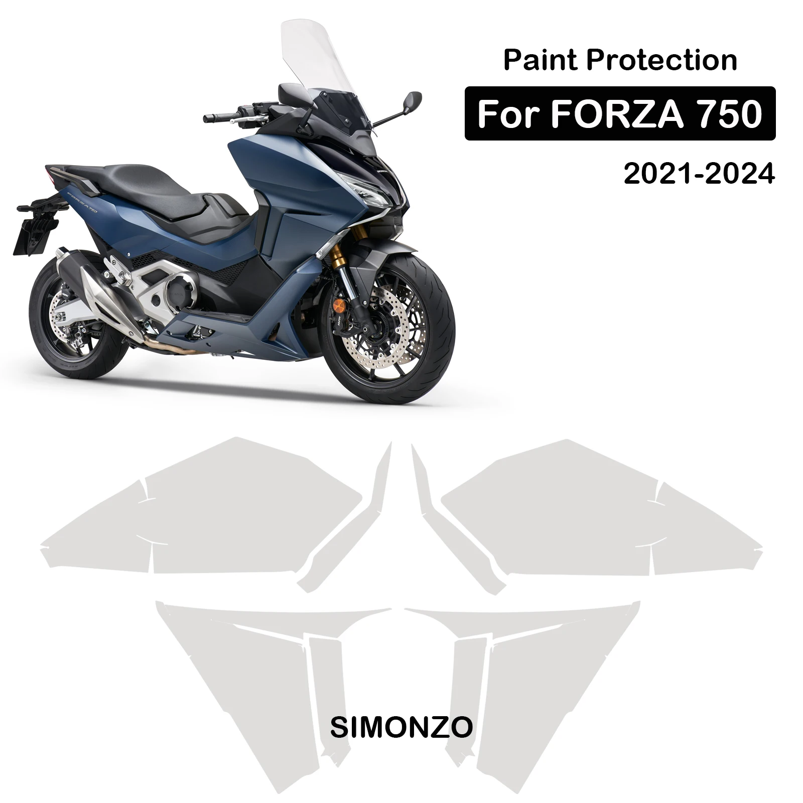 

Motorcycle PPF For Forza 750 Paint Protection TPU Fairing Anti-scratch Protection Film 2021-2024