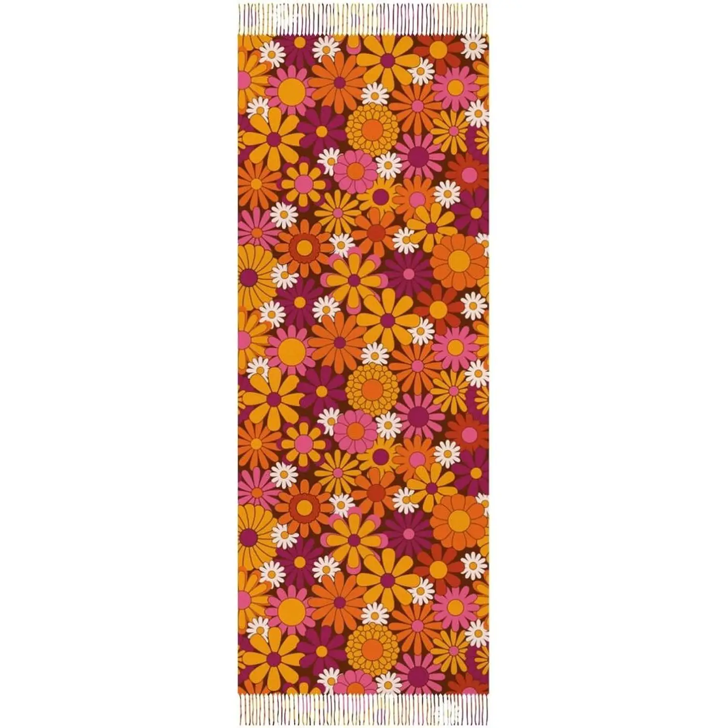 

Warm Soft Winter Lightweight Cashmere Long Scarf for Women Gifts Daily Travel Office Hippie Aesthetic Colorful Flower Print