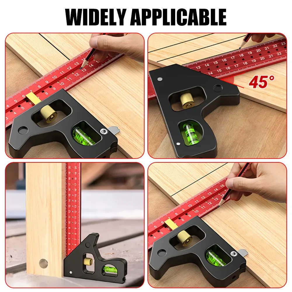 Calibri righello angolare combinato multifunzione in acciaio inossidabile ad alta precisione per impieghi gravosi righello angolare mobile lungo 30/40cm