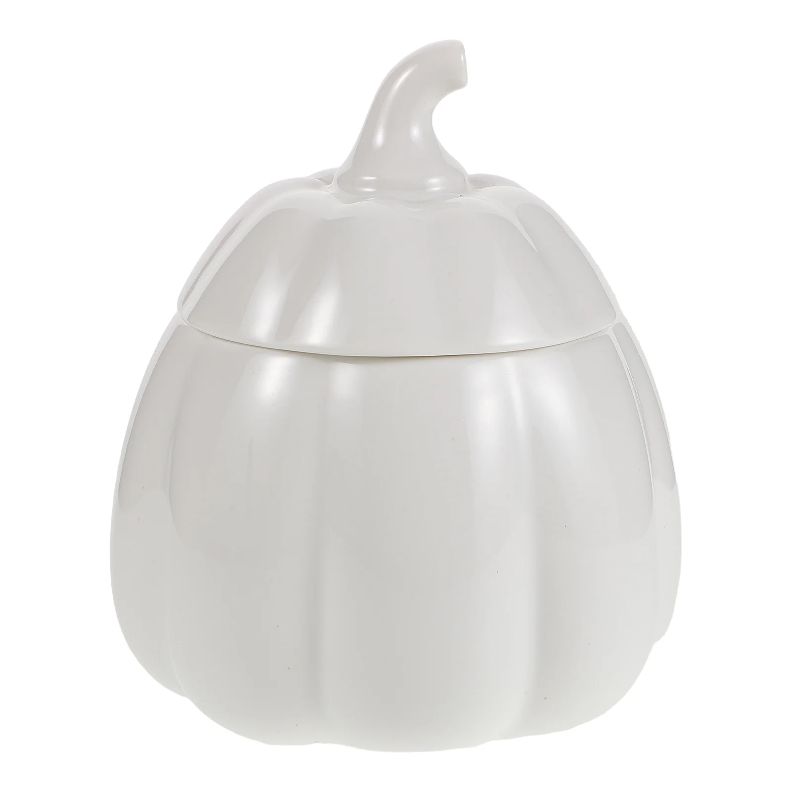 

Ceramic Pumpkin Soup Bowl Lid Halloween Serving Pot Pumpkin Shape Storage Jar Dessert White Cozy Soup Crock Baking Bowl