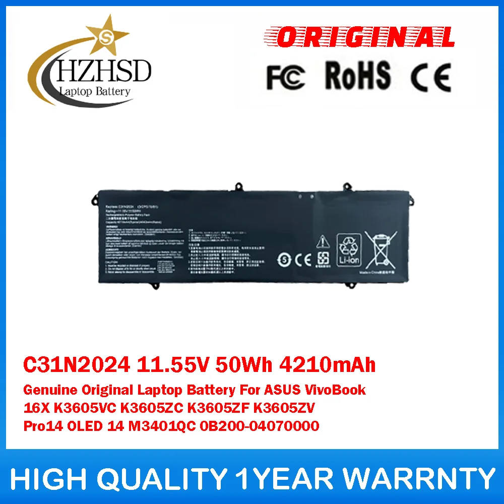

C31N2024 11.55V 50Wh 4210mAh Genuine Original Laptop Battery For ASUS VivoBook 16X K3605VC K3605ZC K3605ZF K3605ZV Pro14 OLED 14
