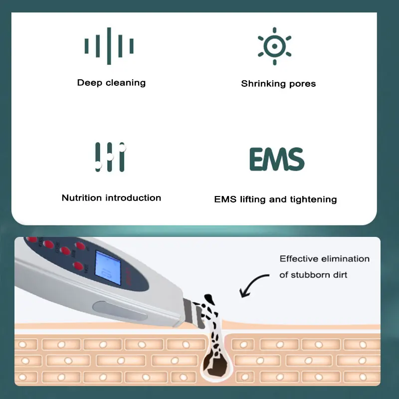 Ultrasonic Deep Face Facial Scrubber Cleaner Cleaning Machine Skin Peeling Blackhead Removal For Pore Cleaner Face