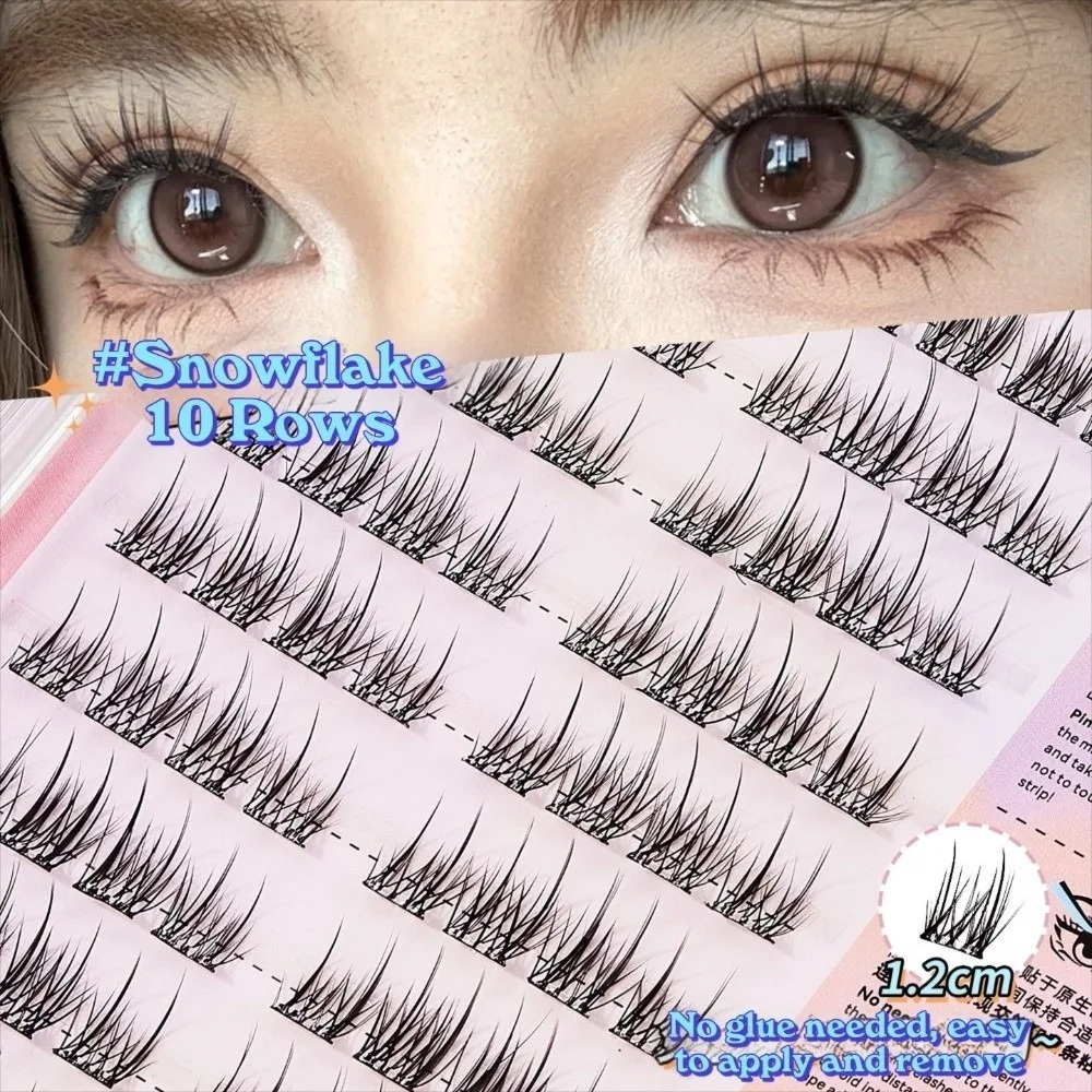 Faux cils grande capacité, texture naturelle et volumineuse, sans colle, faits à la main, sans cruauté, cils segmentés
