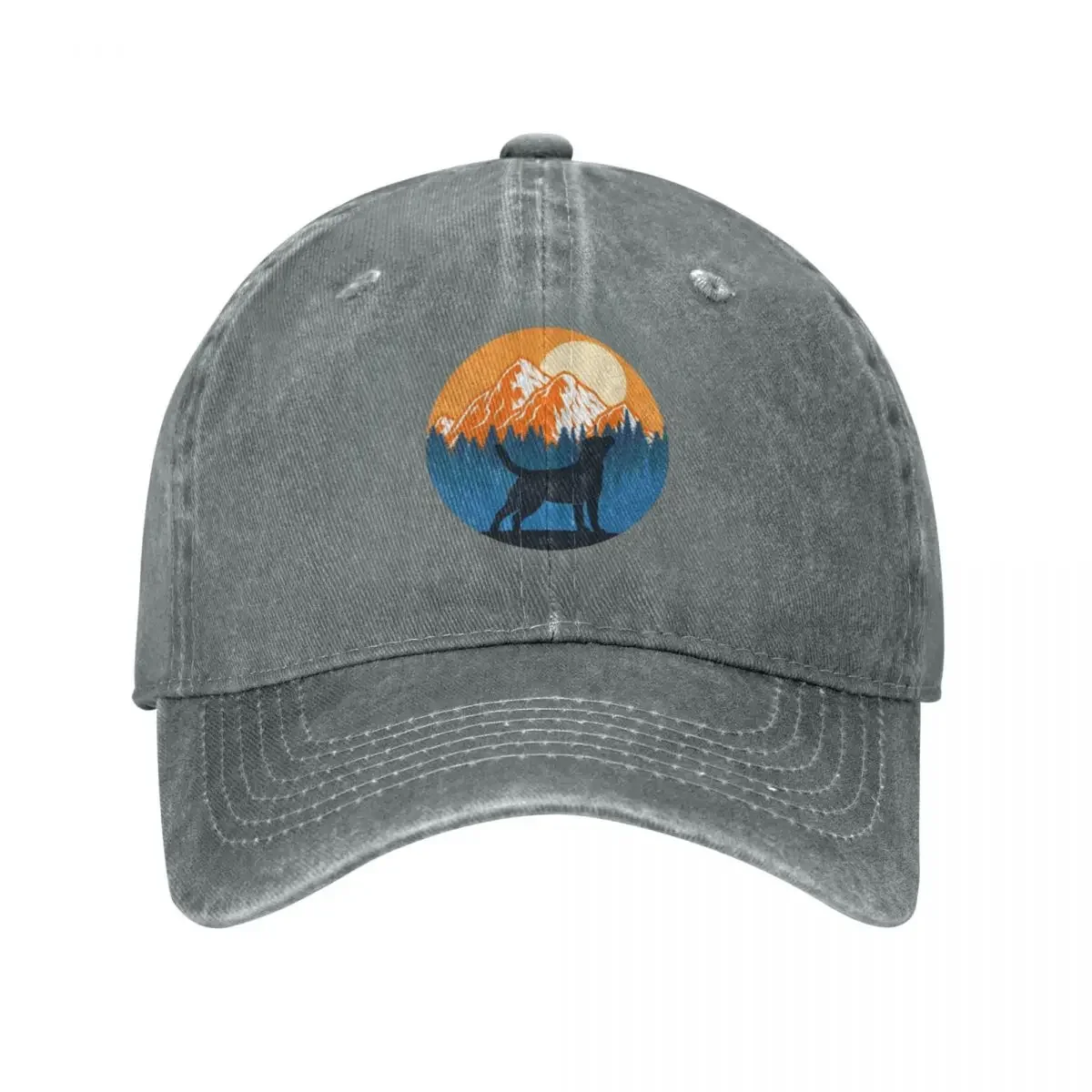 Labrador Dog Silhouette Sunset Mountain Forest Labrador Lover Baseball Caps Denim Hats Casquette Hip Hop Baseball Cowboy Hat