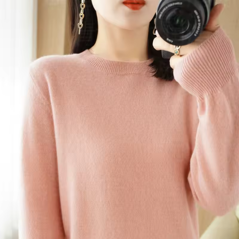 Autumn And Winter Cashmere Sweater Women's Crew Neck Pullover Casual Knitted Top Women's Short Undercoat Fashion 18 Colors - Image 12
