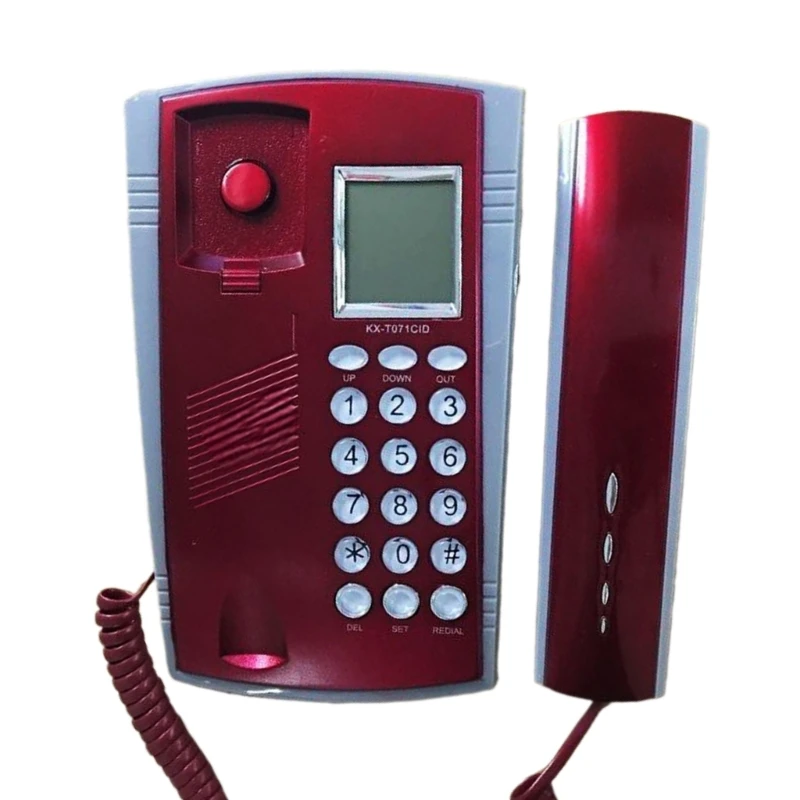 KX~071 Corded Telephone with LCD Display Landline Phone Support Wall Mount and Desktop Telephones LCD Display and Redail