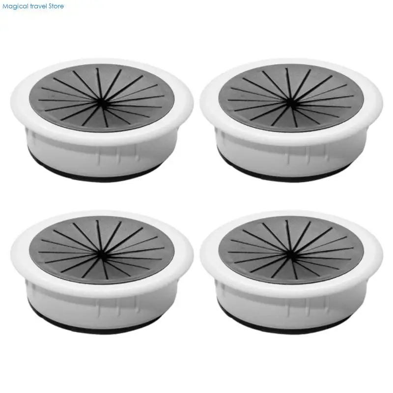 N2UB 4Pcs Desktop Wire Hole Cover Computer Grommet Line Box Desk Table Cable Fastener